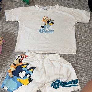 ZARA, Bluey Kids T-Shirt and Shorts Set, size 5 years